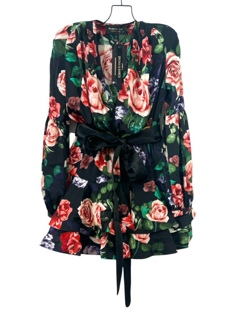 Bronx & Banco Bedouin Rose Mini Dress Black New $450